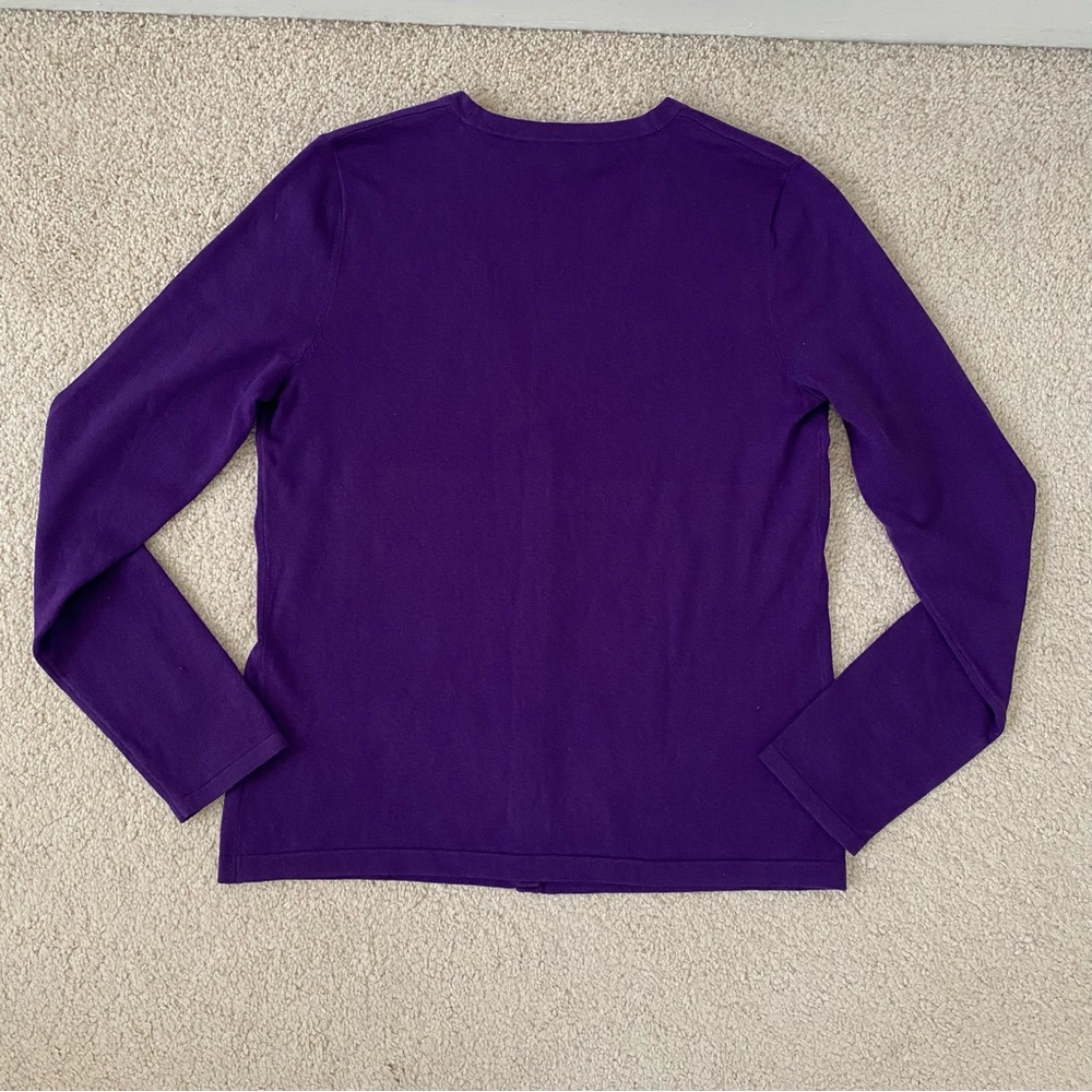 Jones New York Collection Women’s Purple Essential Cardigan - Picture 2 of 5